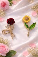 Bloom Royale Metal Hair Cla w Set (Rose & Sunflower)