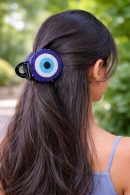 Evil Eye Beaded Hair Claw