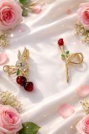 Golden Rose & Cherry Hair Claw
