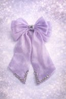 Lavender Organza Bow Hair Clip