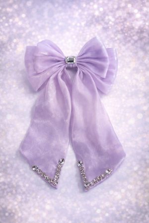 Lavender Organza Bow Hair Clip