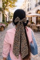 Long Tiger Print Bow – Premium Organza Hair Accessory