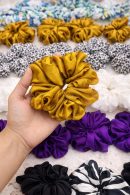 Medium Mustard Organza Scrunchie