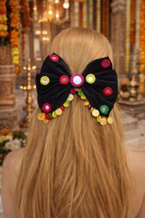 Rangilo Mirror Work Organza Bow