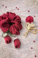 Rose Scrunchie & Floral Claw Combo