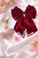 Velvet Elegance Bow & Claw Hair Accessory Combo