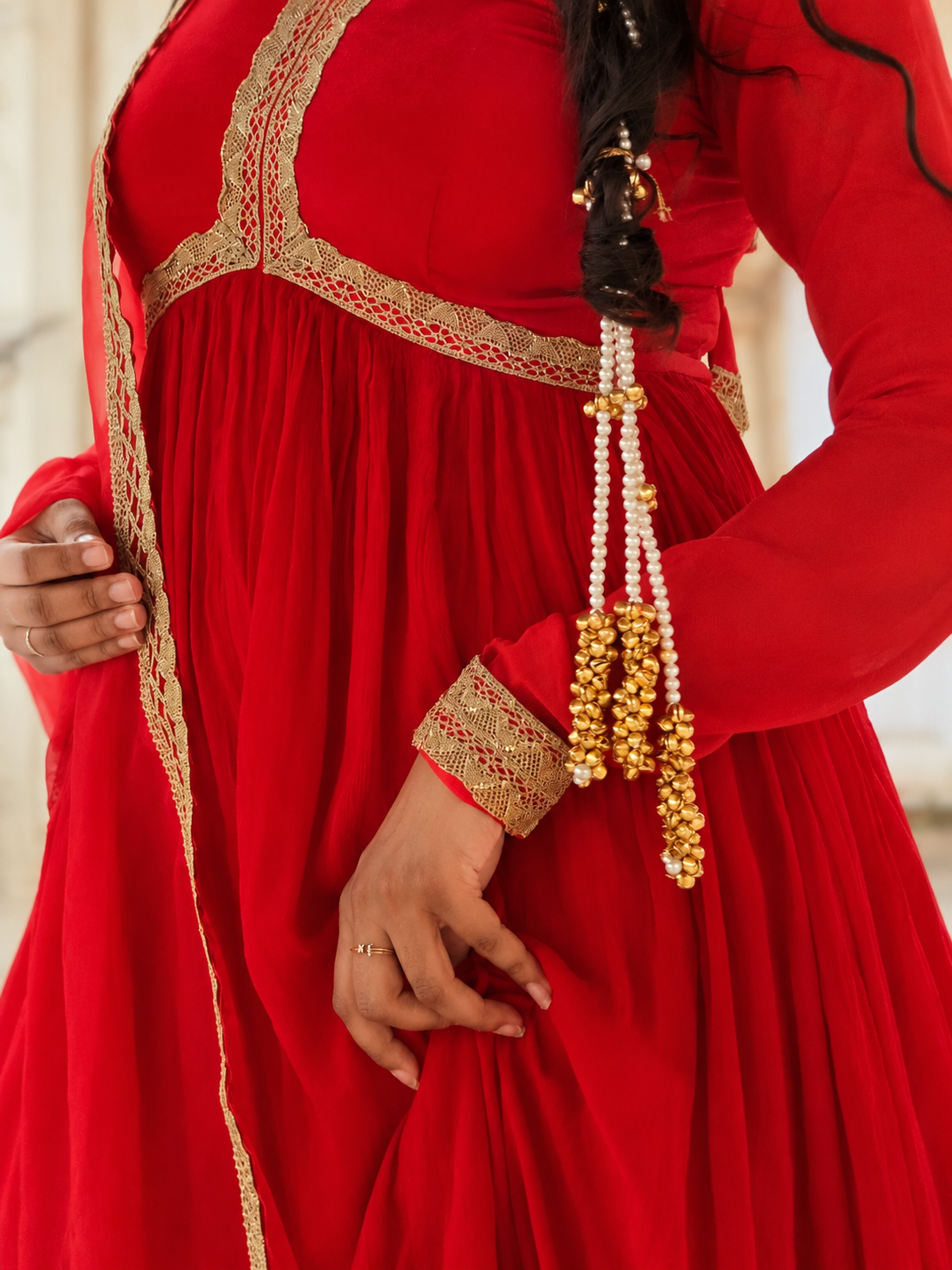 Kashmiri Ghunghroo Paranda with Pearl Tassels
