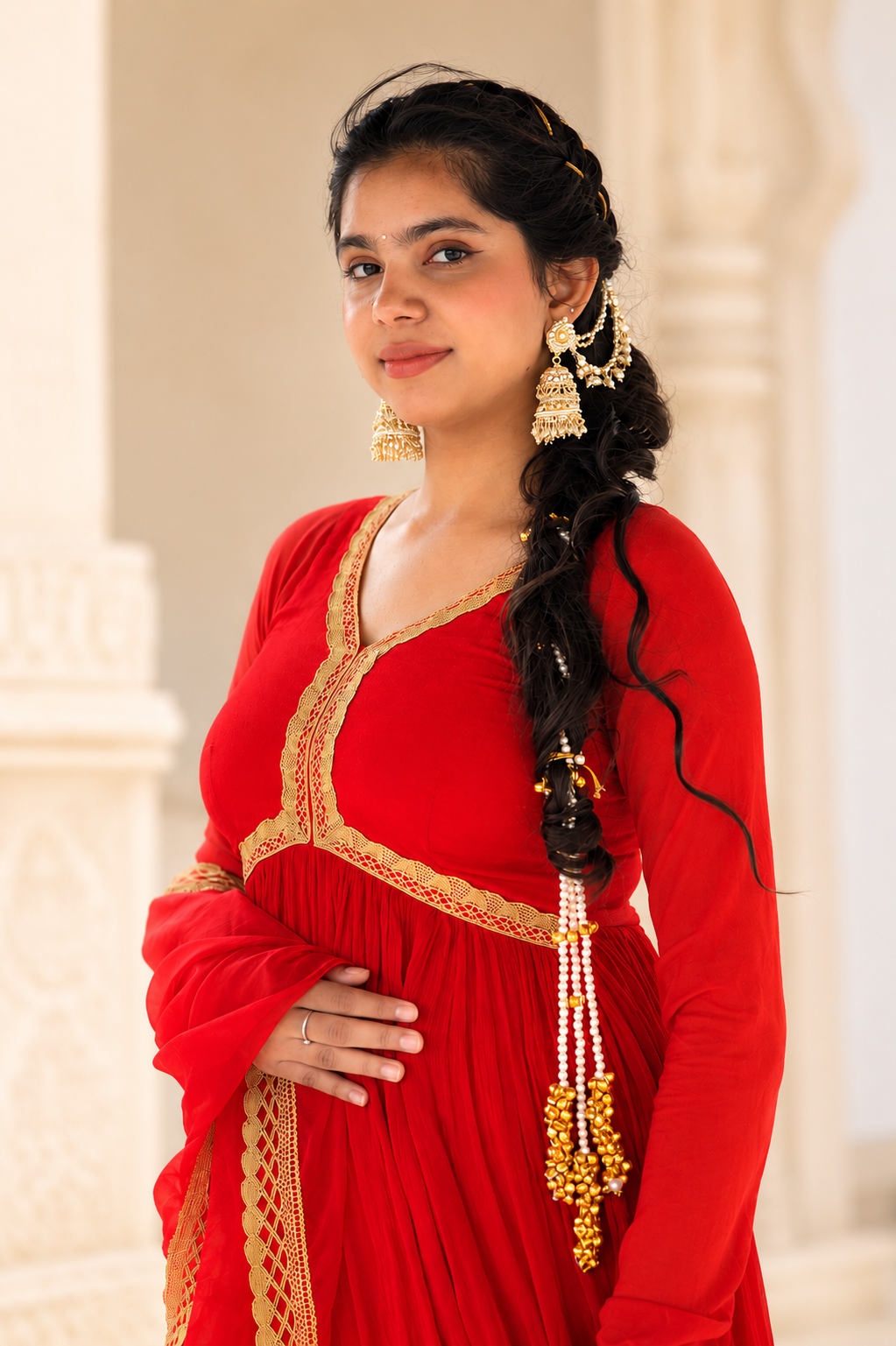 Kashmiri Ghunghroo Paranda with Pearl Tassels